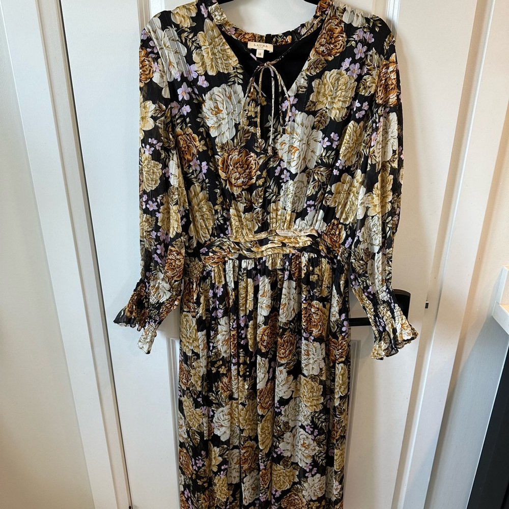Laura Plus Floral midi dress - size 14